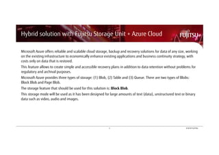 SMB Market : Backup Solution & Service with Azure Cloud and Fujitsu ...