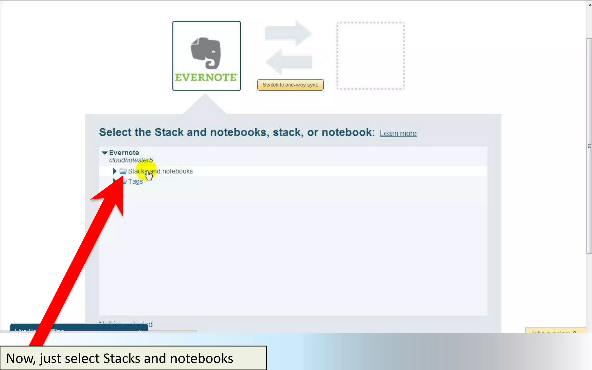 Now, just select Stacks and notebooks
 