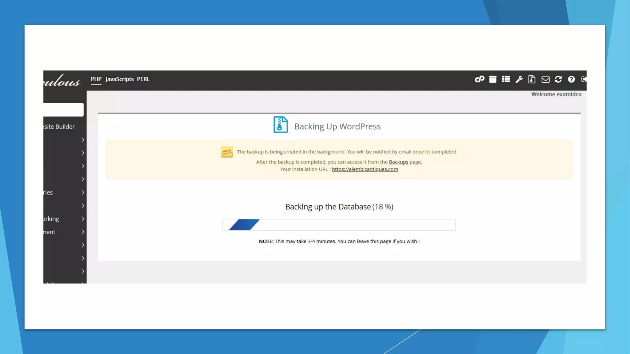 Backup wordpress on CPanel