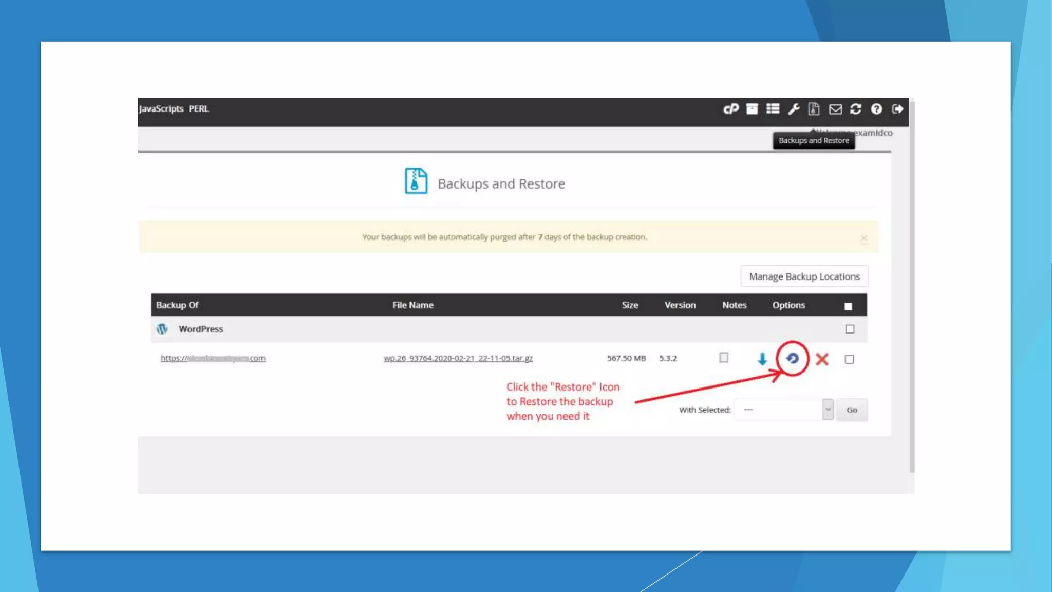 Backup wordpress on CPanel