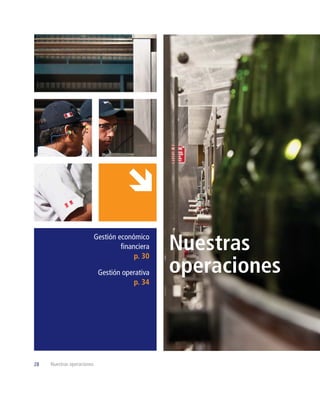 Gestión económico
                                     ﬁnanciera
                                         p. 30
                                                 Nuestras
                             Gestión operativa   operaciones
                                        p. 34




28   Nuestras operaciones
 