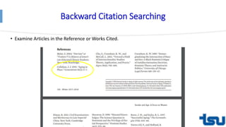 Backward & Forward Citation Searching | PPTX