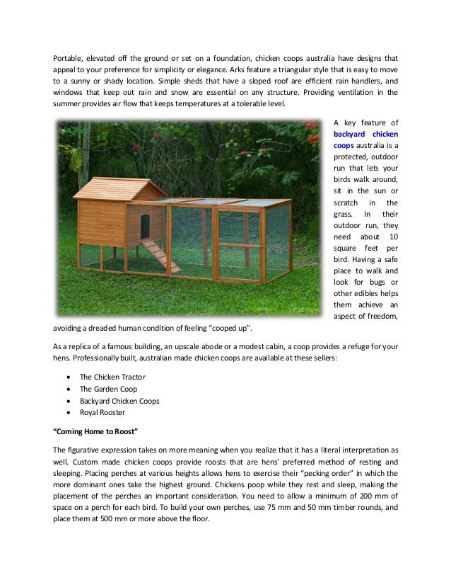 Backyard Chicken Coop Designs In Australia Dine A Chook