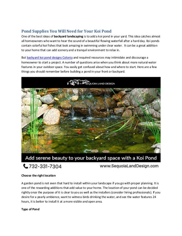 koi pond supplies