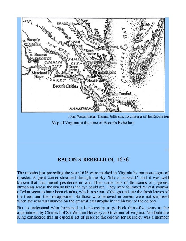Bacon's Rebellion, 1676