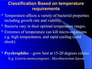 Temperature Based Microorganisms Bacterial Cell Structure and how it is important | PPTX