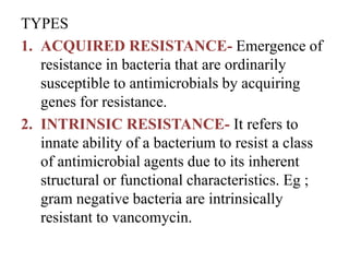 Bacterial drug resistance | PPTX