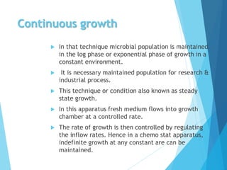 Continuous Growth Example Bacterial growth | PPTX
