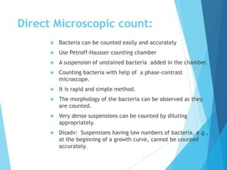 Direct Microbial Count Bacterial growth | PPTX