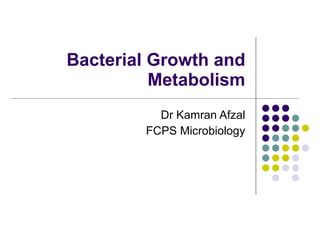 Bacterial Growth and Metabolism Dr Kamran Afzal FCPS Microbiology 