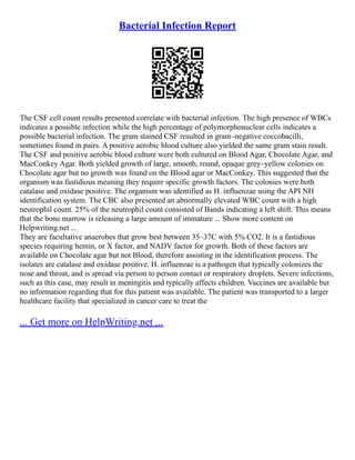 Bacterial Infection Report | PDF