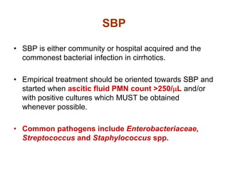Bacterial infections in cirrhosis | PPTX