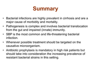 Bacterial infections in cirrhosis | PPTX