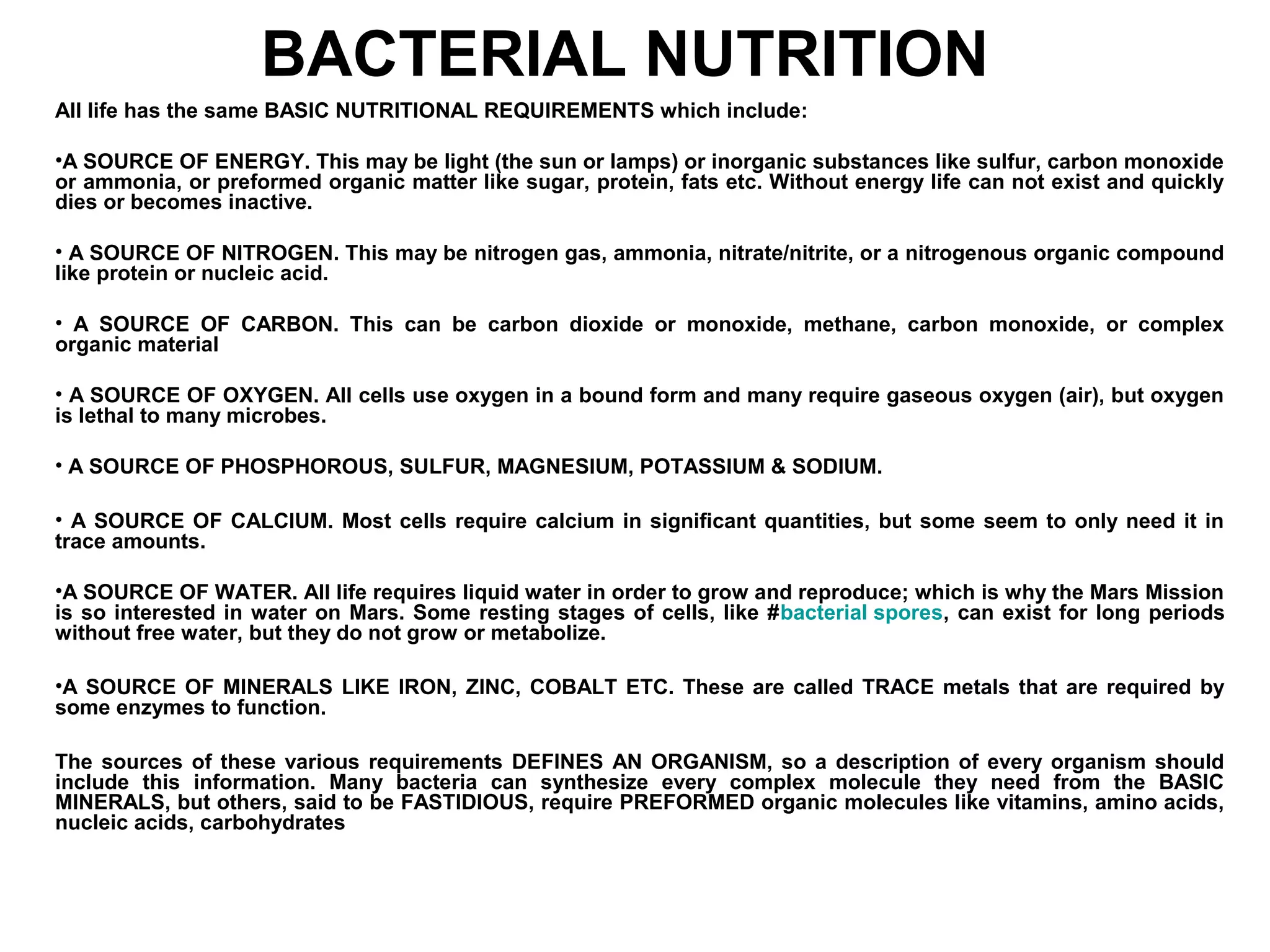 Bacterial nutrition | PPT