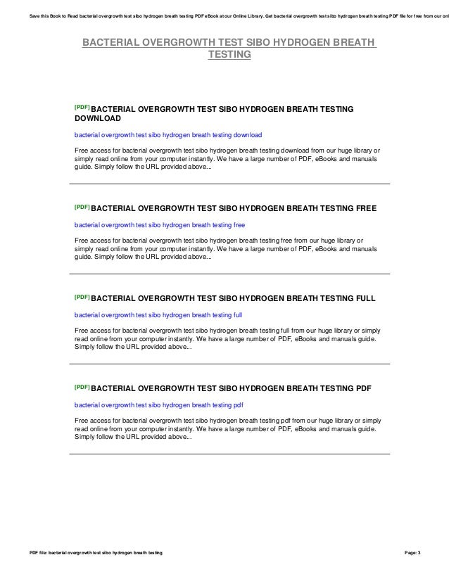 Bacterial overgrowth test sibo hydrogen breath testing