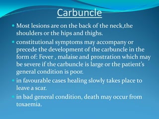 Carvbuncle Back Bacterial skin infection | PDF