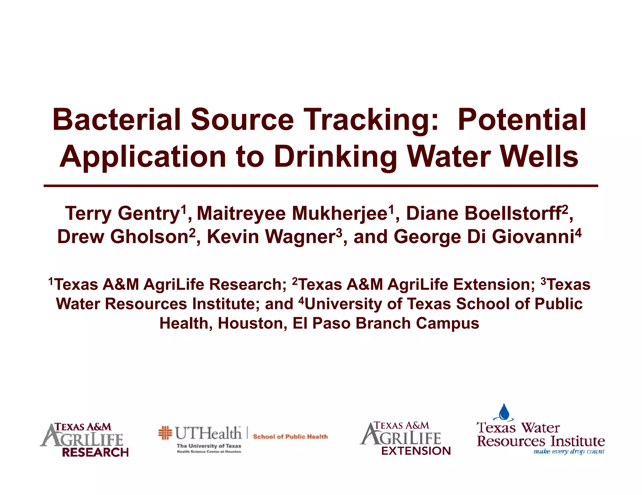 Bacterial source tracking gentry | PDF