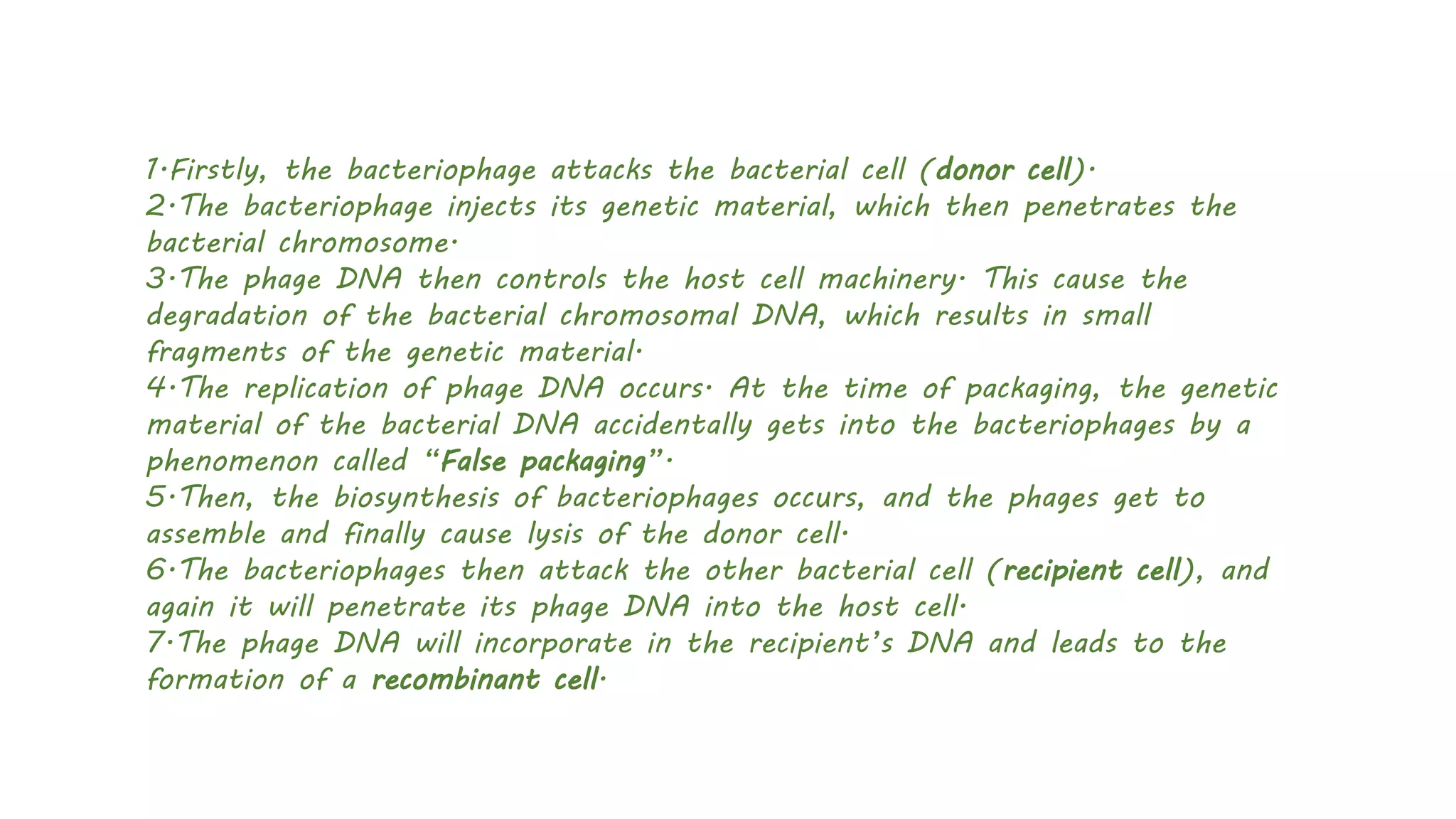 Bacterial transduction (Bacterial genetic recombination) | PPTX