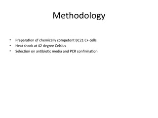 Bacterial Transformation Using Plasmid DNA via Heat Shock for ...