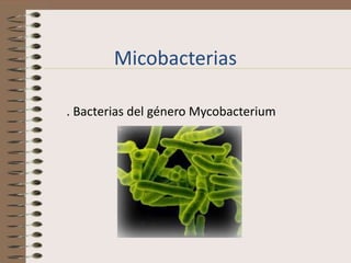 Micobacterias

. Bacterias del género Mycobacterium
 