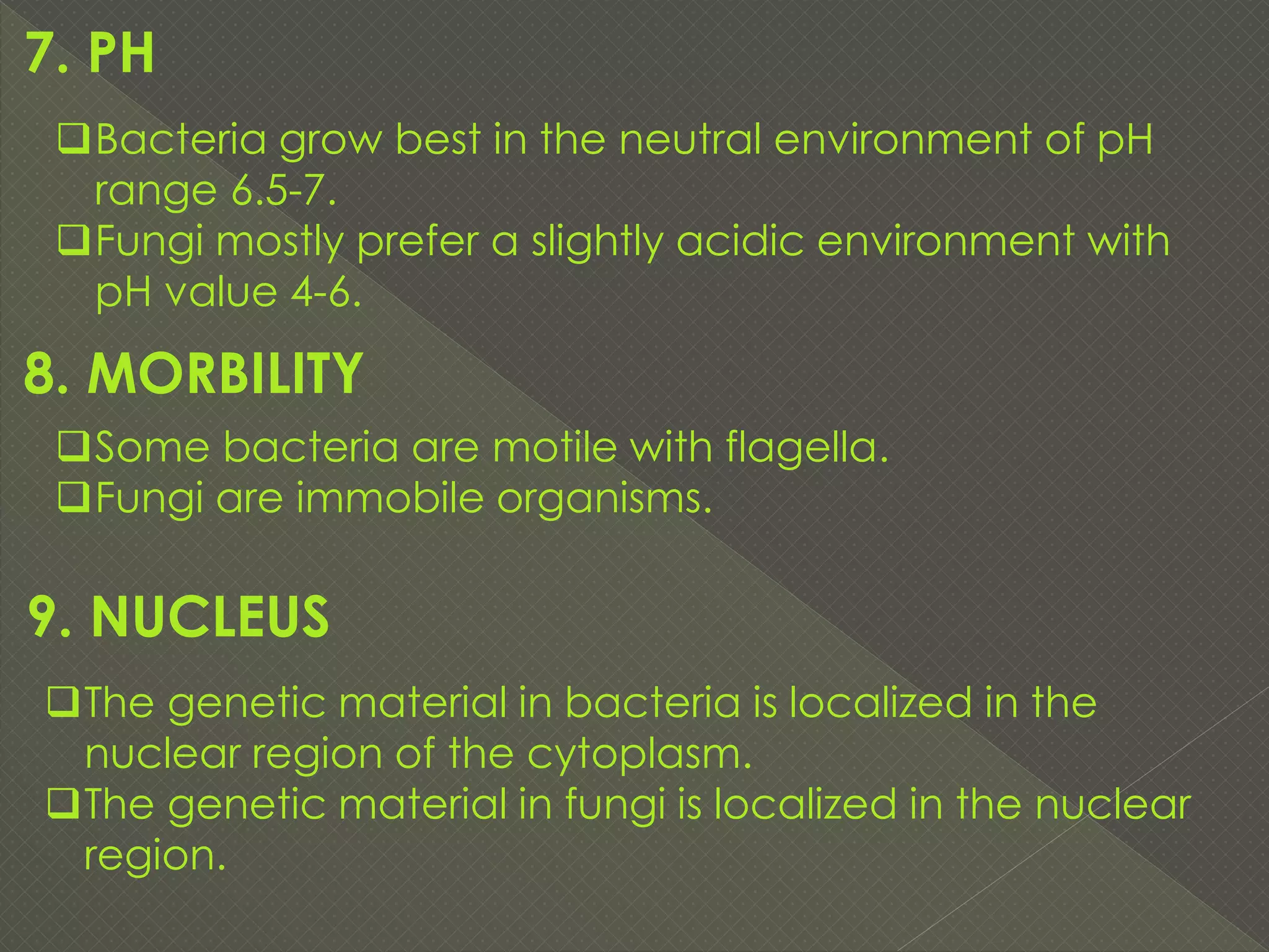 Bacteria versus fungi, Difference between bacteria and fungi | PDF