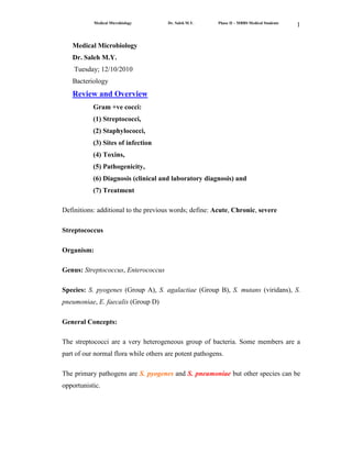 Bacteriology1 strept-phse ii-12-10-2010 - | PDF