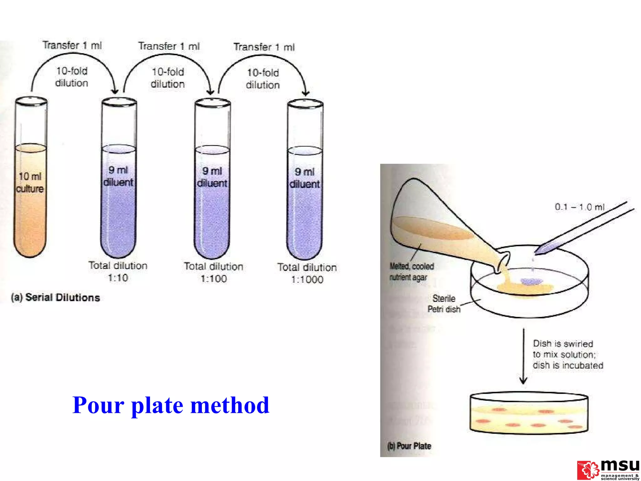 Pour plate method 