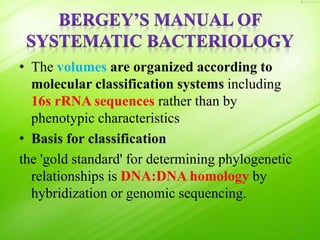 Taxonomy of Bacteria, Bergey's Manual of Systematic Bacteriology and