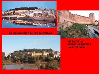 VISTA DE LA MURALLA JUNTO A LA ALCAZABA LA ALCAZABA Y EL RIO GUADIANA 