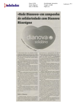 Preço: 0,70        Periodicidade: Semanário
                                              i advisers
Classe: Regional   Tiragem: 11 000
Data: 17.08.2012   Página: 22
 