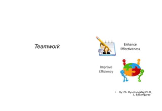 Teamwork
• By: Ch. Oyuntungalag Ph.D.,
L. Badamgarav
Improve
Efficiency
Enhance
Effectiveness
 