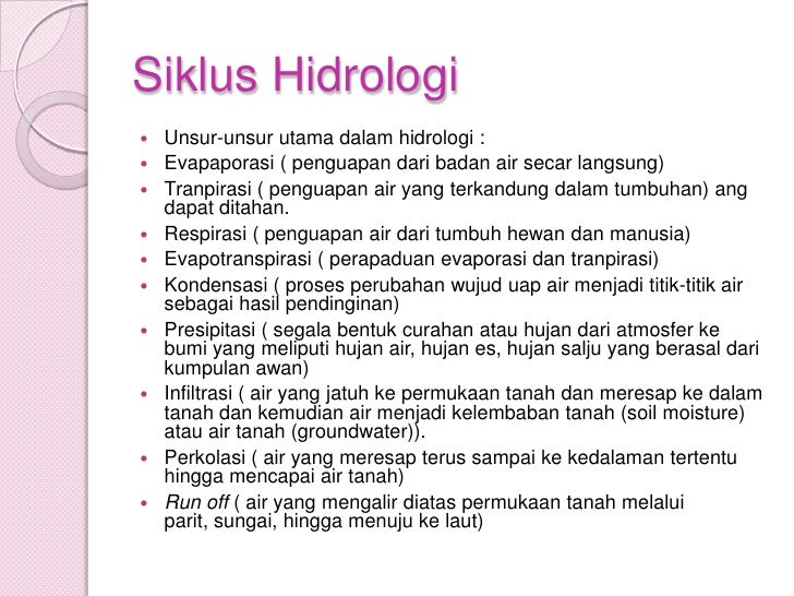 Badan air dan siklus hidrologi ppt