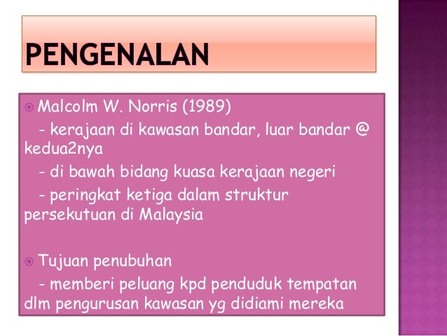 Badan eksekutif : Kerajaan Tempatan