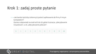 Przyciągamy, angażujemy i utrzymujemy pracowników
Krok 1: zadaj proste pytanie
 