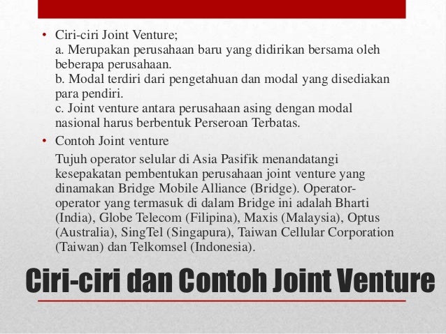 Contoh Joint Venture Yang Ada Di Indonesia - Miharu Hime