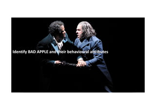 Identify BAD APPLE and their behavioural attributes

 