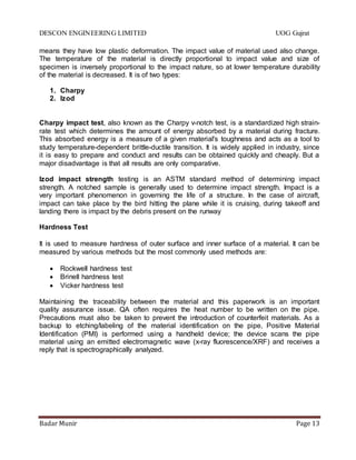 descon internship report | DOCX