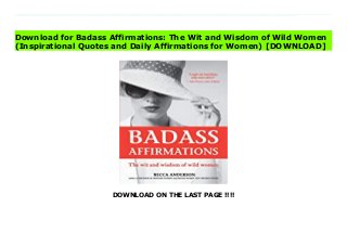 DOWNLOAD ON THE LAST PAGE !!!!
Download direct Badass Affirmations: The Wit and Wisdom of Wild Women (Inspirational Quotes and Daily Affirmations for Women) Don't hesitate Click https://next-download01.blogspot.co.uk/?book=1633537528 Download Online PDF Badass Affirmations: The Wit and Wisdom of Wild Women (Inspirational Quotes and Daily Affirmations for Women), Download PDF Badass Affirmations: The Wit and Wisdom of Wild Women (Inspirational Quotes and Daily Affirmations for Women), Read Full PDF Badass Affirmations: The Wit and Wisdom of Wild Women (Inspirational Quotes and Daily Affirmations for Women), Read PDF and EPUB Badass Affirmations: The Wit and Wisdom of Wild Women (Inspirational Quotes and Daily Affirmations for Women), Read PDF ePub Mobi Badass Affirmations: The Wit and Wisdom of Wild Women (Inspirational Quotes and Daily Affirmations for Women), Downloading PDF Badass Affirmations: The Wit and Wisdom of Wild Women (Inspirational Quotes and Daily Affirmations for Women), Download Book PDF Badass Affirmations: The Wit and Wisdom of Wild Women (Inspirational Quotes and Daily Affirmations for Women), Download online Badass Affirmations: The Wit and Wisdom of Wild Women (Inspirational Quotes and Daily Affirmations for Women), Download Badass Affirmations: The Wit and Wisdom of Wild Women (Inspirational Quotes and Daily Affirmations for Women) pdf, Download epub Badass Affirmations: The Wit and Wisdom of Wild Women (Inspirational Quotes and Daily Affirmations for Women), Read pdf Badass Affirmations: The Wit and Wisdom of Wild Women (Inspirational Quotes and Daily Affirmations for Women), Read ebook Badass Affirmations: The Wit and Wisdom of Wild Women (Inspirational Quotes and Daily Affirmations for Women), Read pdf Badass Affirmations: The Wit and Wisdom of Wild Women (Inspirational Quotes and Daily Affirmations for Women), Badass Affirmations: The Wit and Wisdom of Wild Women (Inspirational Quotes and Daily
Affirmations for Women) Online Read Best Book Online Badass Affirmations: The Wit and Wisdom of Wild Women (Inspirational Quotes and Daily Affirmations for Women), Download Online Badass Affirmations: The Wit and Wisdom of Wild Women (Inspirational Quotes and Daily Affirmations for Women) Book, Download Online Badass Affirmations: The Wit and Wisdom of Wild Women (Inspirational Quotes and Daily Affirmations for Women) E-Books, Download Badass Affirmations: The Wit and Wisdom of Wild Women (Inspirational Quotes and Daily Affirmations for Women) Online, Read Best Book Badass Affirmations: The Wit and Wisdom of Wild Women (Inspirational Quotes and Daily Affirmations for Women) Online, Read Badass Affirmations: The Wit and Wisdom of Wild Women (Inspirational Quotes and Daily Affirmations for Women) Books Online Download Badass Affirmations: The Wit and Wisdom of Wild Women (Inspirational Quotes and Daily Affirmations for Women) Full Collection, Download Badass Affirmations: The Wit and Wisdom of Wild Women (Inspirational Quotes and Daily Affirmations for Women) Book, Read Badass Affirmations: The Wit and Wisdom of Wild Women (Inspirational Quotes and Daily Affirmations for Women) Ebook Badass Affirmations: The Wit and Wisdom of Wild Women (Inspirational Quotes and Daily Affirmations for Women) PDF Read online, Badass Affirmations: The Wit and Wisdom of Wild Women (Inspirational Quotes and Daily Affirmations for Women) pdf Download online, Badass Affirmations: The Wit and Wisdom of Wild Women (Inspirational Quotes and Daily Affirmations for Women) Download, Download Badass Affirmations: The Wit and Wisdom of Wild Women (Inspirational Quotes and Daily Affirmations for Women) Full PDF, Download Badass Affirmations: The Wit and Wisdom of Wild Women (Inspirational Quotes and Daily Affirmations for Women) PDF Online, Download Badass Affirmations: The Wit and Wisdom of Wild Women (Inspirational Quotes and Daily
Affirmations for Women) Books Online, Download Badass Affirmations: The Wit and Wisdom of Wild Women (Inspirational Quotes and Daily Affirmations for Women) Full Popular PDF, PDF Badass Affirmations: The Wit and Wisdom of Wild Women (Inspirational Quotes and Daily Affirmations for Women) Read Book PDF Badass Affirmations: The Wit and Wisdom of Wild Women (Inspirational Quotes and Daily Affirmations for Women), Download online PDF Badass Affirmations: The Wit and Wisdom of Wild Women (Inspirational Quotes and Daily Affirmations for Women), Download Best Book Badass Affirmations: The Wit and Wisdom of Wild Women (Inspirational Quotes and Daily Affirmations for Women), Download PDF Badass Affirmations: The Wit and Wisdom of Wild Women (Inspirational Quotes and Daily Affirmations for Women) Collection, Read PDF Badass Affirmations: The Wit and Wisdom of Wild Women (Inspirational Quotes and Daily Affirmations for Women) Full Online, Read Best Book Online Badass Affirmations: The Wit and Wisdom of Wild Women (Inspirational Quotes and Daily Affirmations for Women), Download Badass Affirmations: The Wit and Wisdom of Wild Women (Inspirational Quotes and Daily Affirmations for Women) PDF files, Read PDF Free sample Badass Affirmations: The Wit and Wisdom of Wild Women (Inspirational Quotes and Daily Affirmations for Women), Read PDF Badass Affirmations: The Wit and Wisdom of Wild Women (Inspirational Quotes and Daily Affirmations for Women) Free access, Read Badass Affirmations: The Wit and Wisdom of Wild Women (Inspirational Quotes and Daily Affirmations for Women) cheapest, Read Badass Affirmations: The Wit and Wisdom of Wild Women (Inspirational Quotes and Daily Affirmations for Women) Free acces unlimited
Download for Badass Affirmations: The Wit and Wisdom of Wild Women
(Inspirational Quotes and Daily Affirmations for Women) [DOWNLOAD]
 
