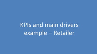 134
KPIs and main drivers
example – Retailer
 
