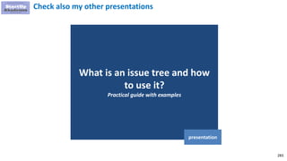 283
What is an issue tree and how
to use it?
Practical guide with examples
presentation
Check also my other presentations
 