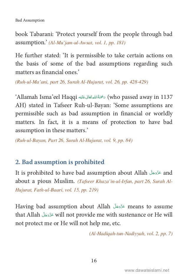 Islamic Book In English Bad Assumption