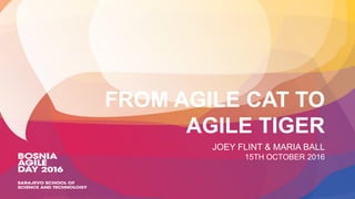 FROM AGILE CAT TO
AGILE TIGER
JOEY FLINT & MARIA BALL
15TH OCTOBER 2016
 
