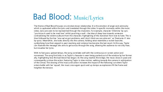 Bad Blood By Taylor Swift