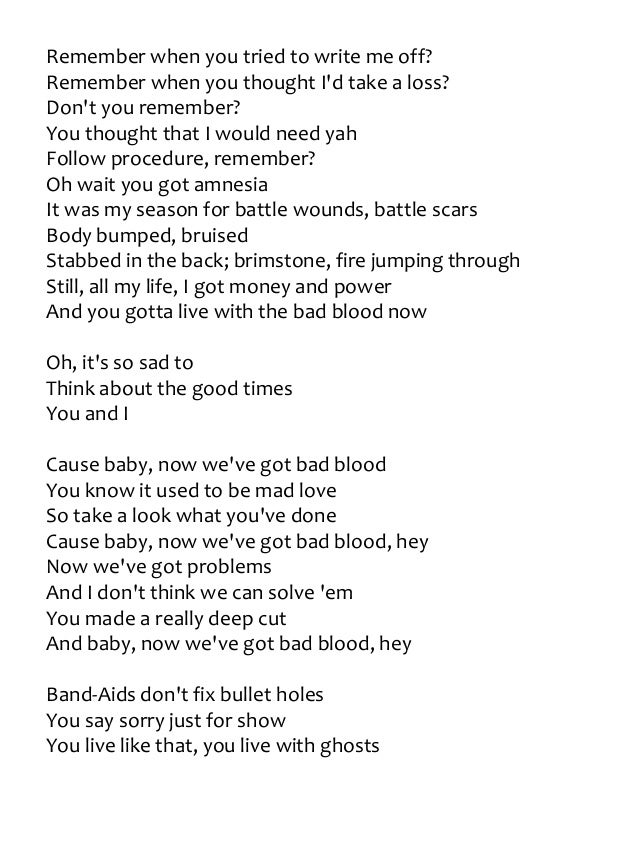 Bad Blood Taylor Swift Ft Kendrick Lamar