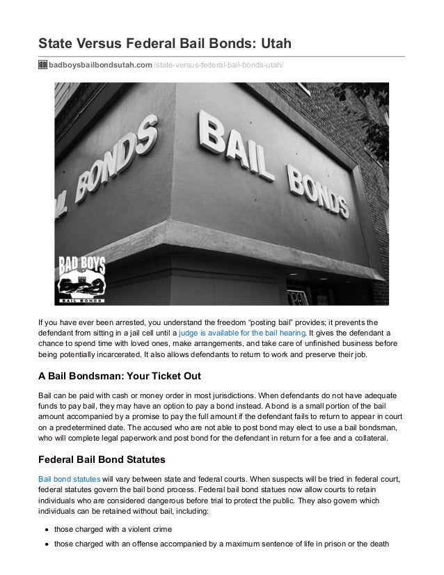 State Vs. Federal Bail Bonds Utah