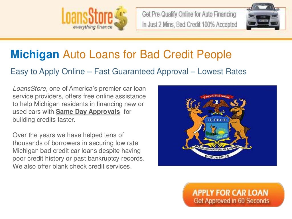 Bad Credit Auto Loans in Michigan
