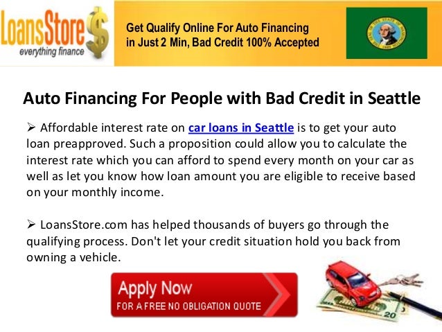 Bad Credit Car Loans Seattle