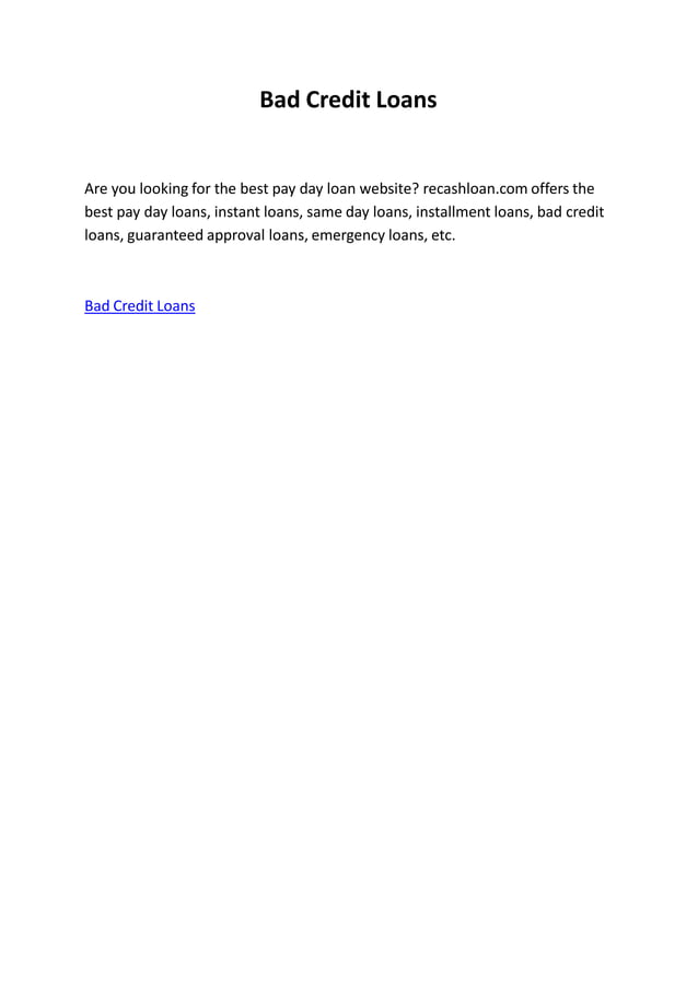 Bad Credit Loans.pptx