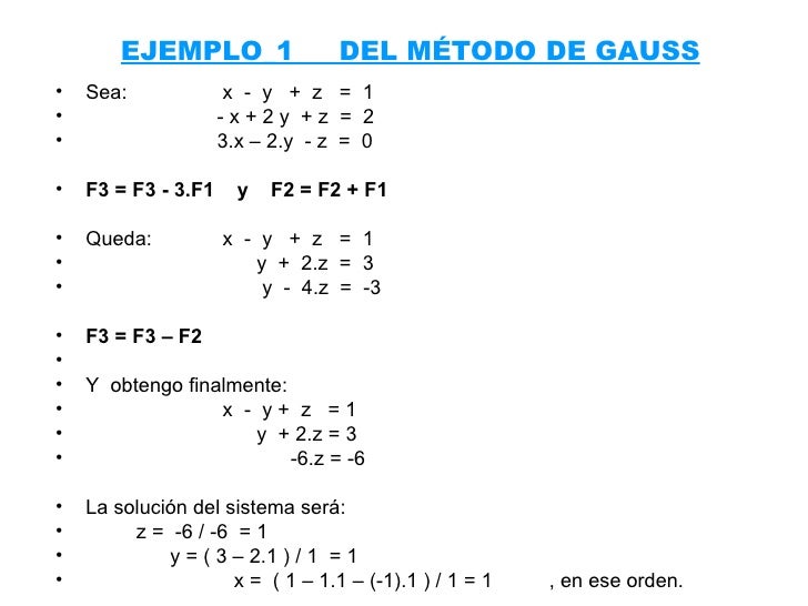 Metodo de Gauss