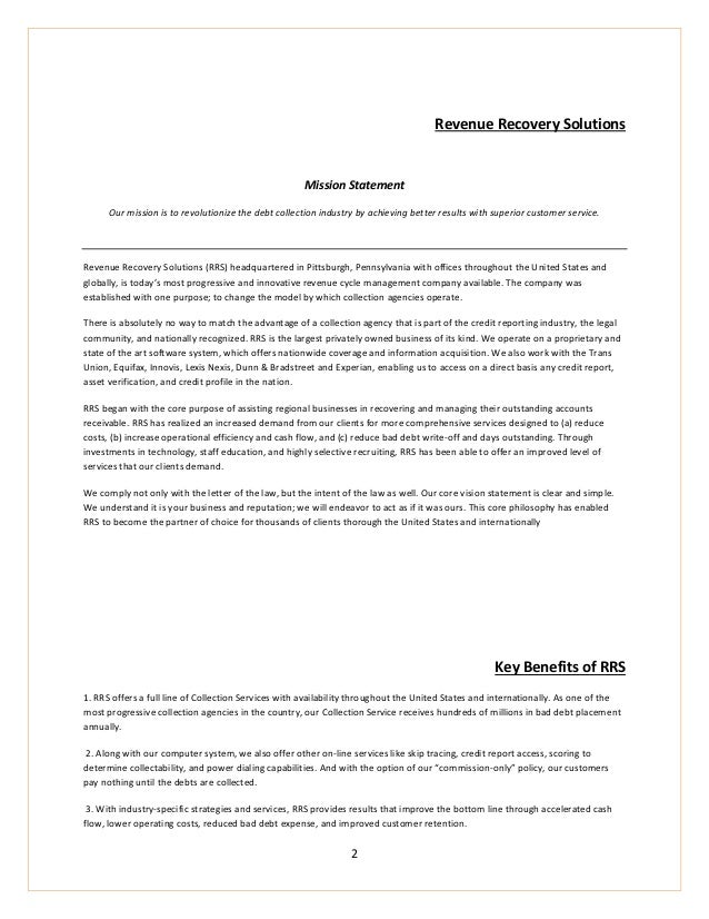 bad debt recovery services revenue recovery solutions company prosp